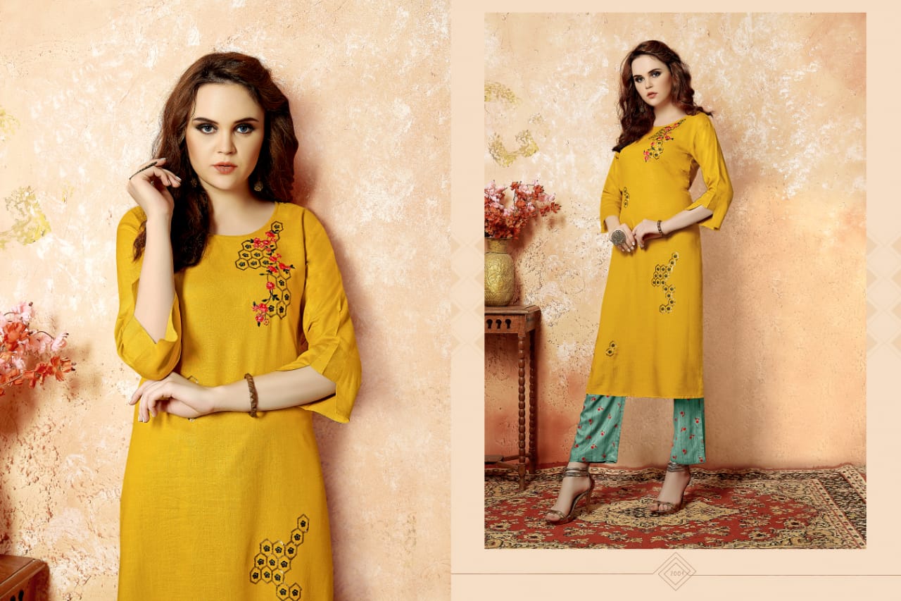 Haivee Present Senorita Designer Kurtis And Plazzo Catalogue.