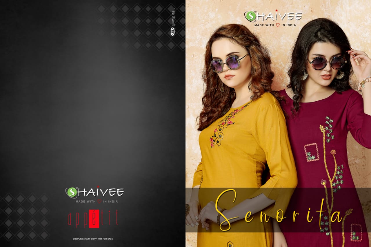 Haivee Present Senorita Designer Kurtis And Plazzo Catalogue.