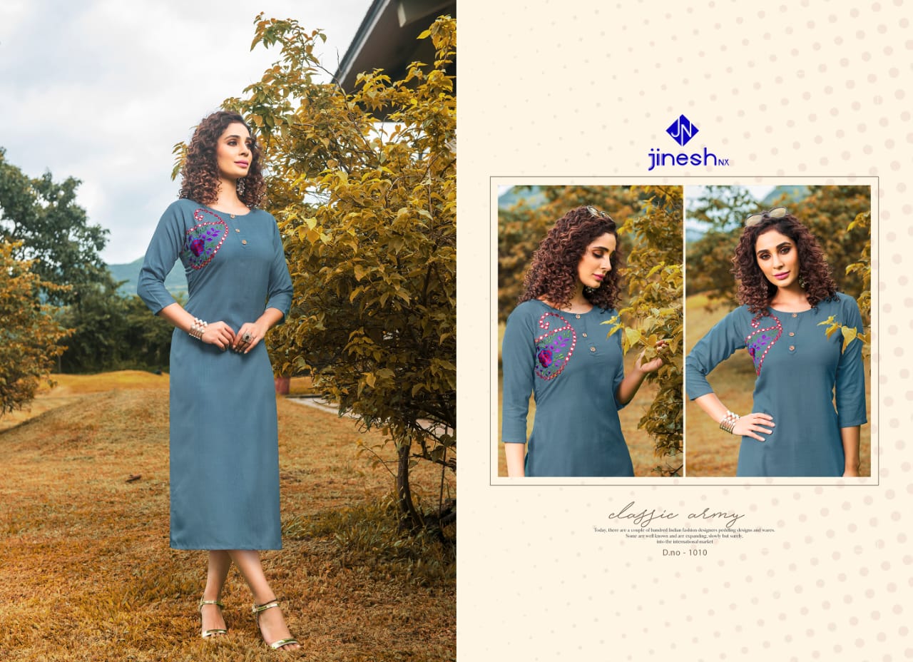 Jinesh Nx Present Aashiqui Plus Vol 1 Casual Wear Kurtis Catalogue.