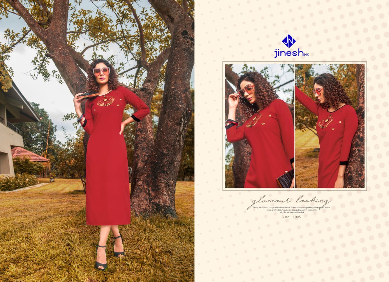 Jinesh Nx Present Aashiqui Plus Vol 1 Casual Wear Kurtis Catalogue.