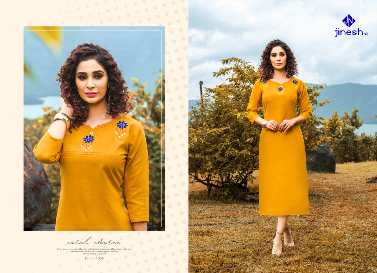 Jinesh Nx Present Aashiqui Plus Vol 1 Casual Wear Kurtis Catalogue.