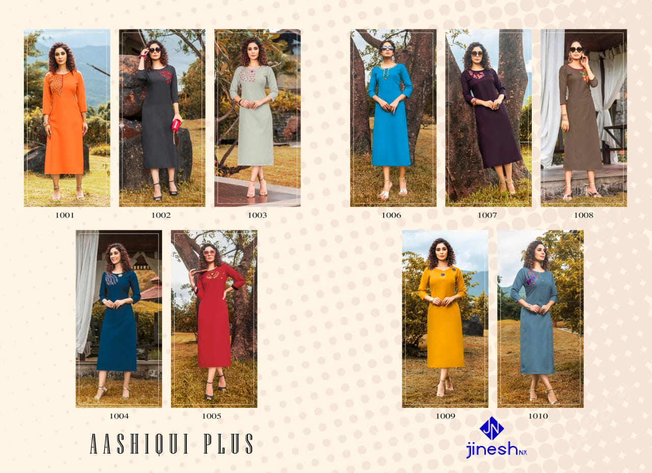 Jinesh Nx Present Aashiqui Plus Vol 1 Casual Wear Kurtis Catalogue.