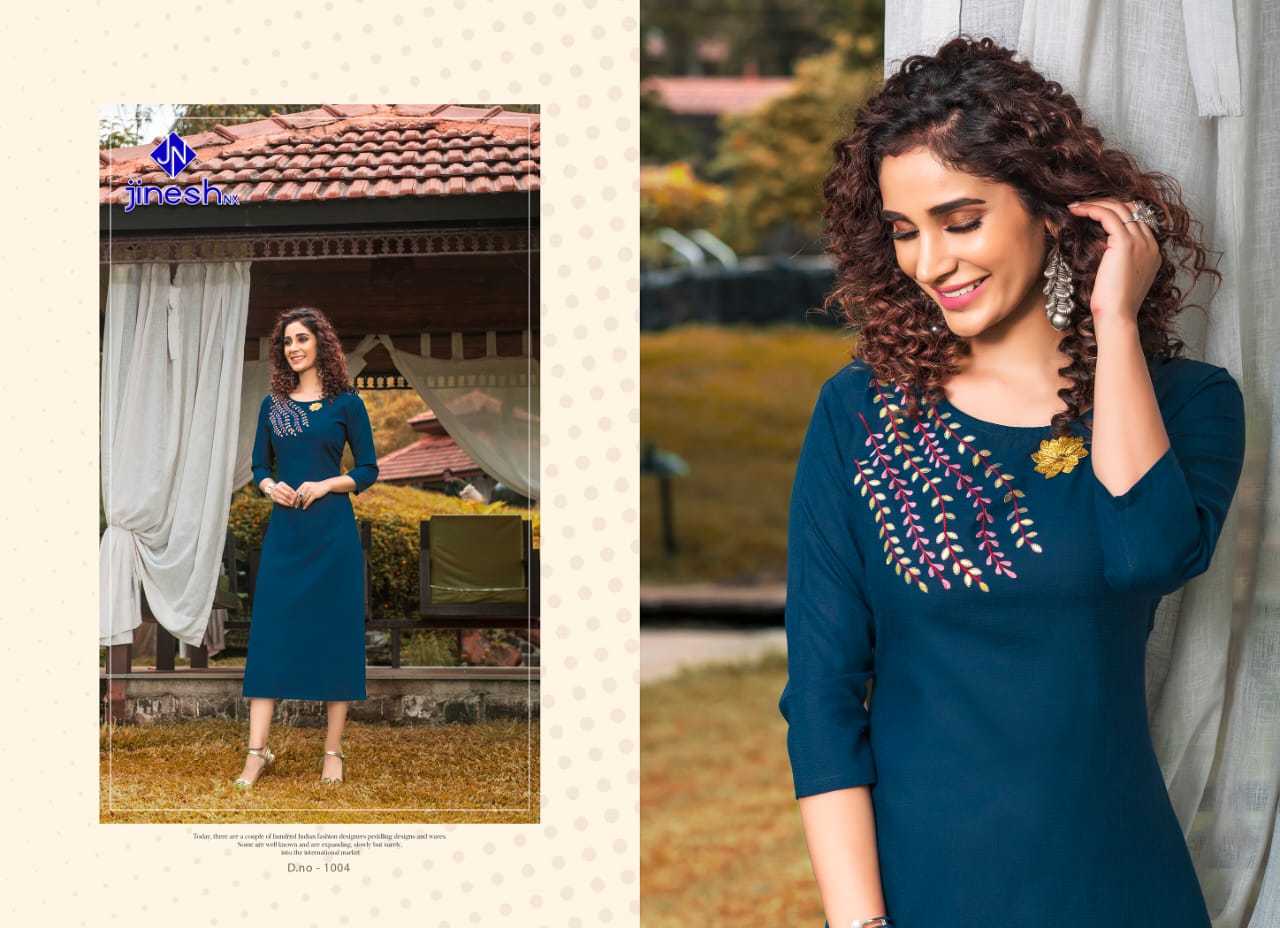 Jinesh Nx Present Aashiqui Plus Vol 1 Casual Wear Kurtis Catalogue.