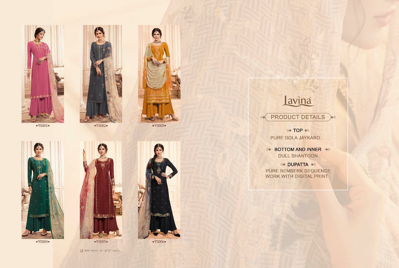 Lavina Vol 93 Pure Dola Jacquard Designer Salwar Suits