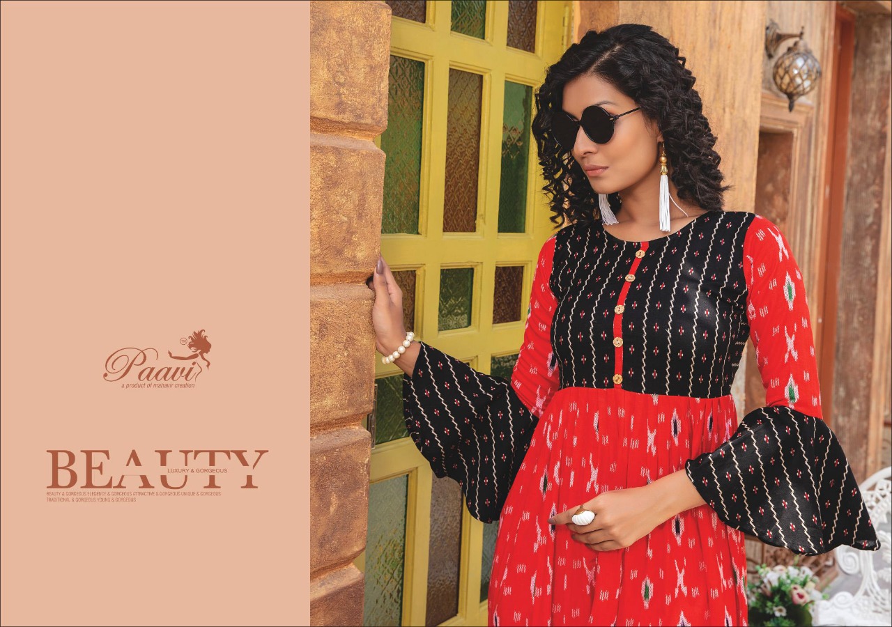 Paavi By Suhana Printed Cotton Long Kurtis Catalogue