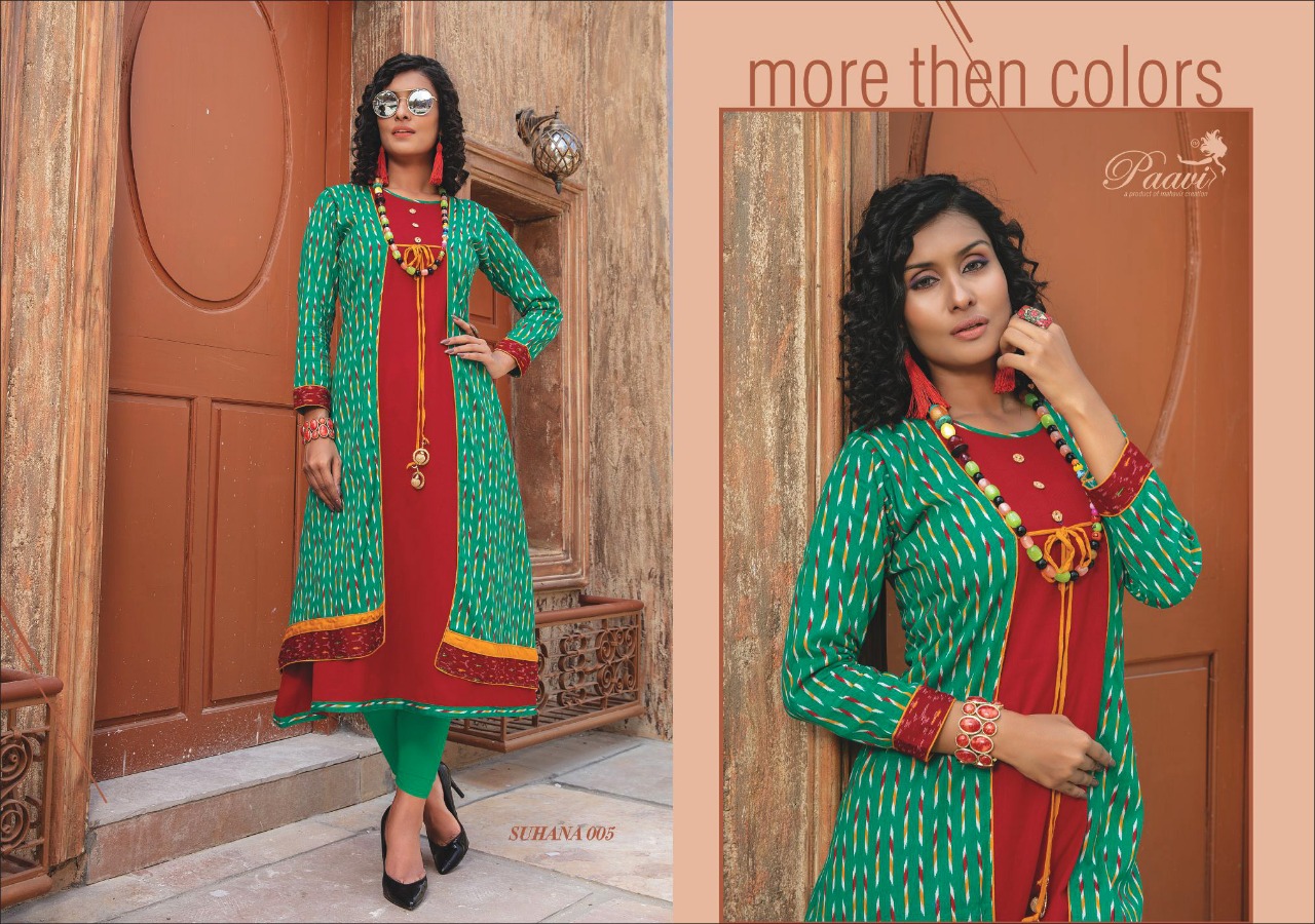 Paavi By Suhana Printed Cotton Long Kurtis Catalogue