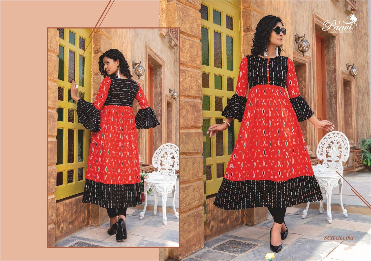 Paavi By Suhana Printed Cotton Long Kurtis Catalogue