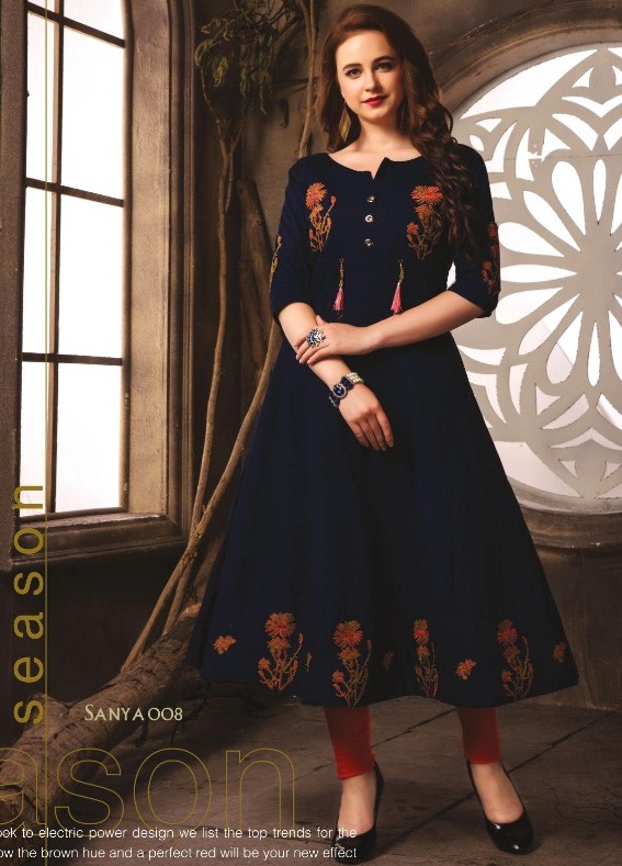 Paavi Present Sanya Casual Wear Designer Kurtis Catalogue