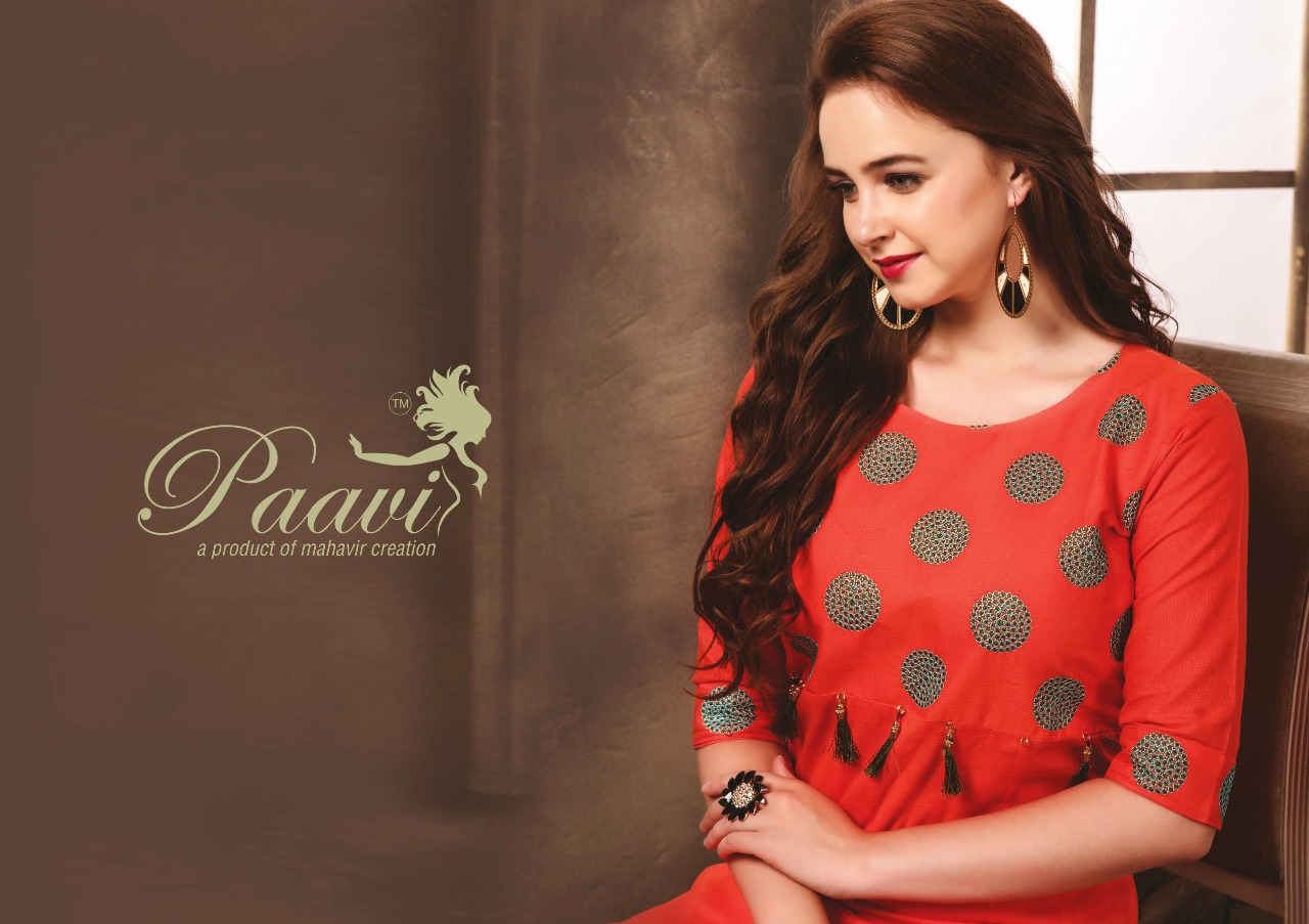 Paavi Present Sanya Casual Wear Designer Kurtis Catalogue