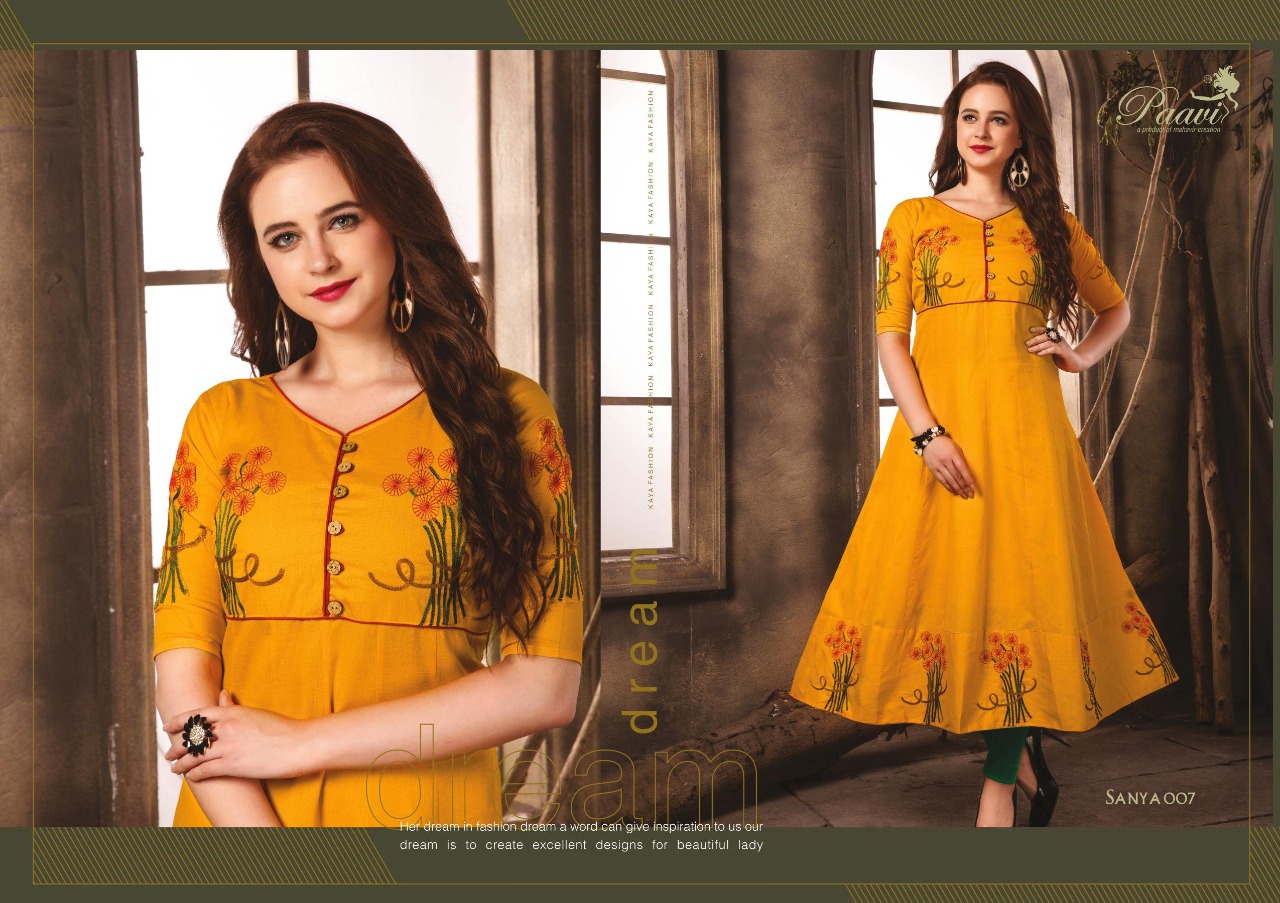 Paavi Present Sanya Casual Wear Designer Kurtis Catalogue