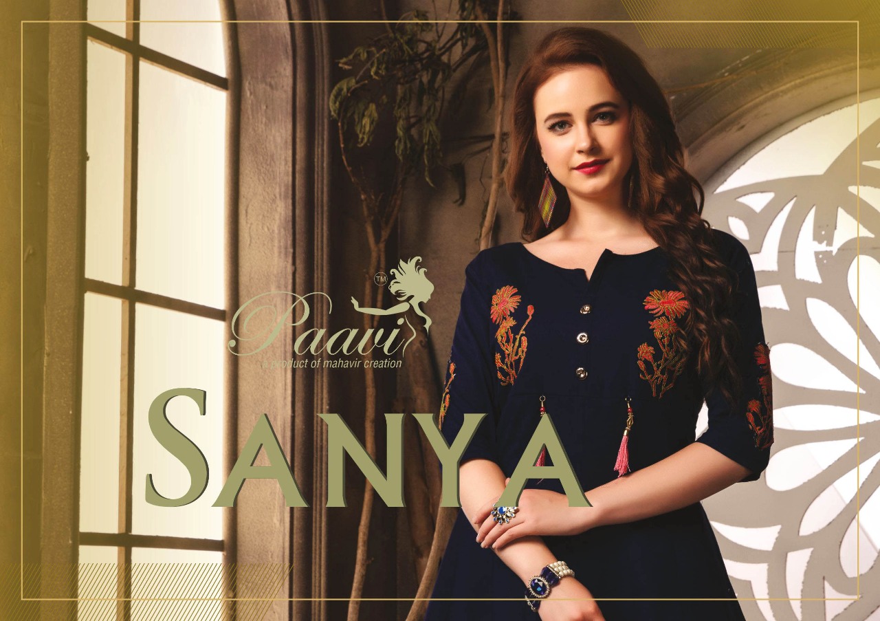 Paavi Present Sanya Casual Wear Designer Kurtis Catalogue