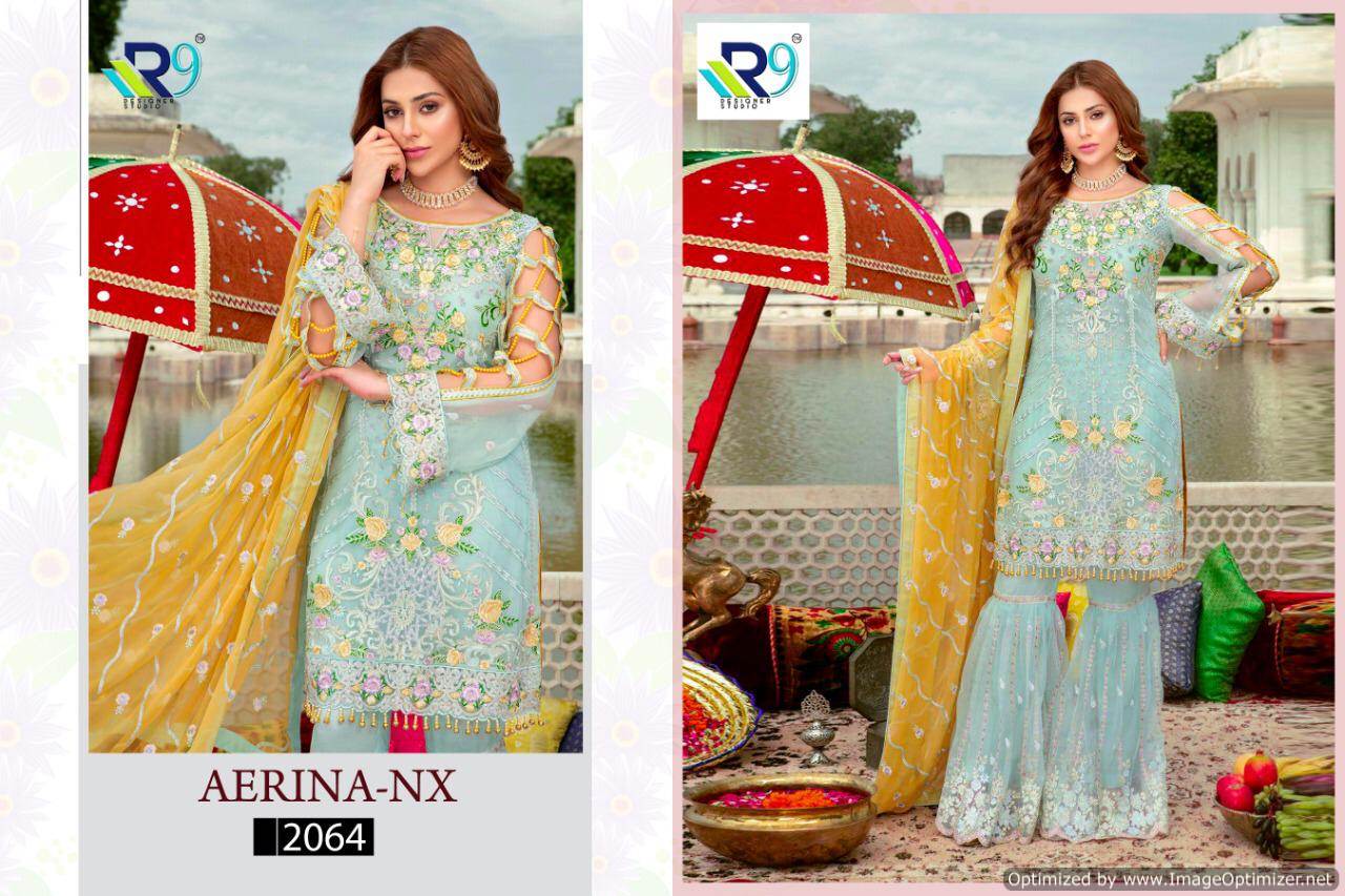 R9 By Aerina Nx Heavy Faux Georgette Pakistani Salwar Suit Collection