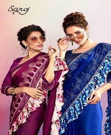 Saroj By Tani Bani Designer Silk Digital Satin Patta Sarees Catalogue