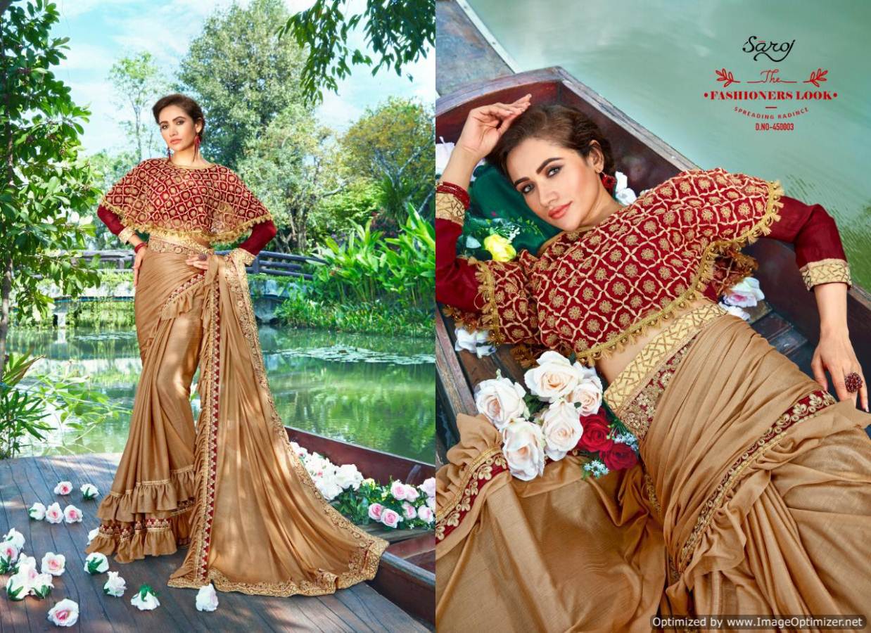 Ruffle Saree : Shop Designer Ruffle Sarees for Women Online