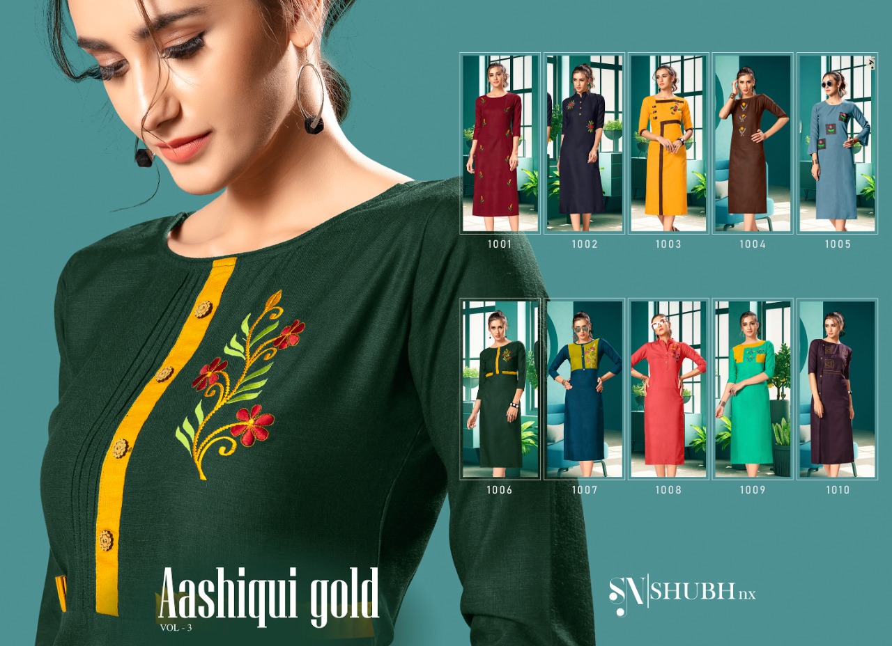 Shubh Nx Present Aashiqui Gold Vol 3 Casual Wear Kurtis Catalogue