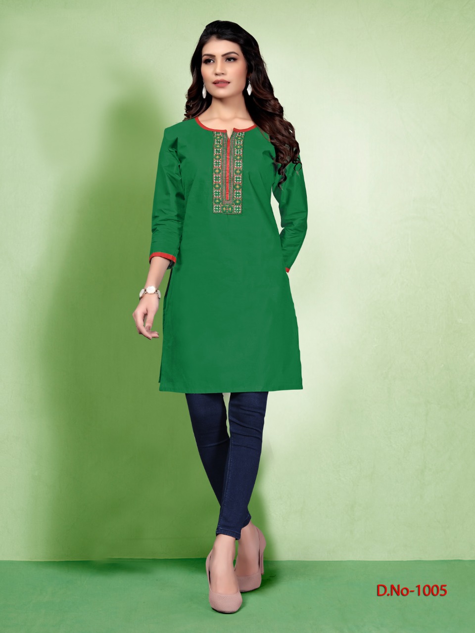 Watermelon Present Pari Casual Wear Kurtis Collection.