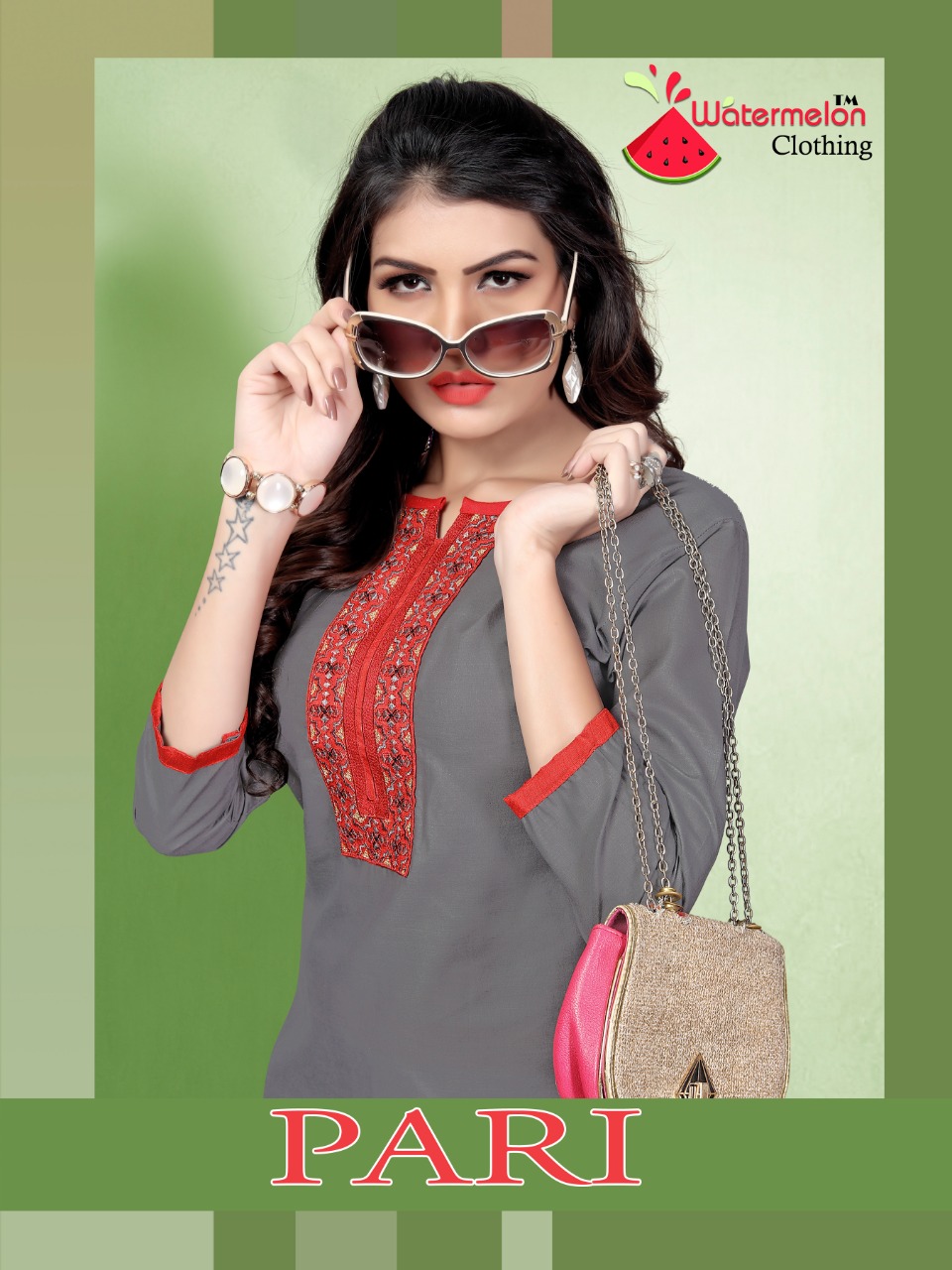 Watermelon Present Pari Casual Wear Kurtis Collection.