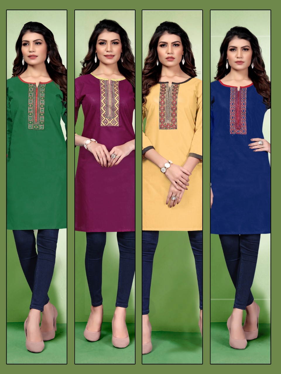 Watermelon Present Pari Casual Wear Kurtis Collection.