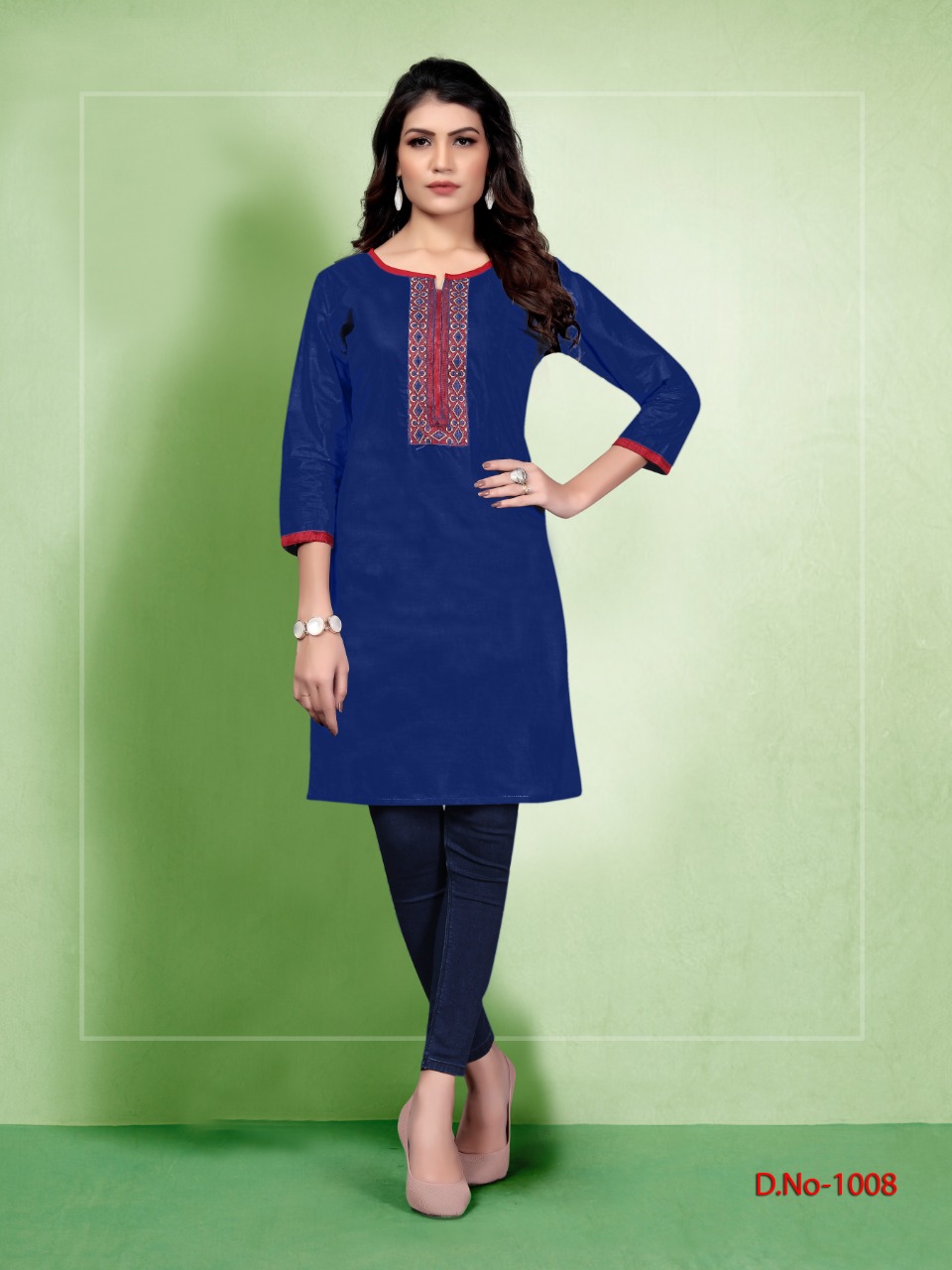 Watermelon Present Pari Casual Wear Kurtis Collection.