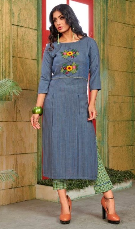 12 Angel By Lara Rayon Casual Wear Kurti With Bottom Collection.