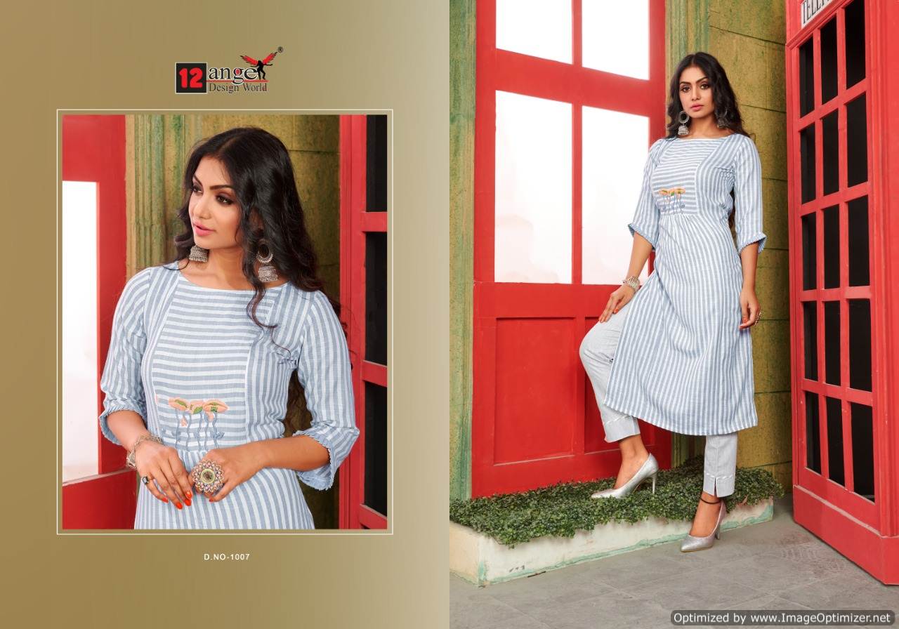 12 Angel By Lara Rayon Casual Wear Kurti With Bottom Collection.