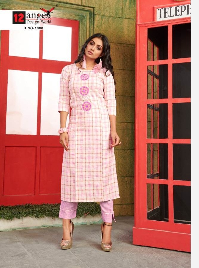 12 Angel By Lara Rayon Casual Wear Kurti With Bottom Collection.