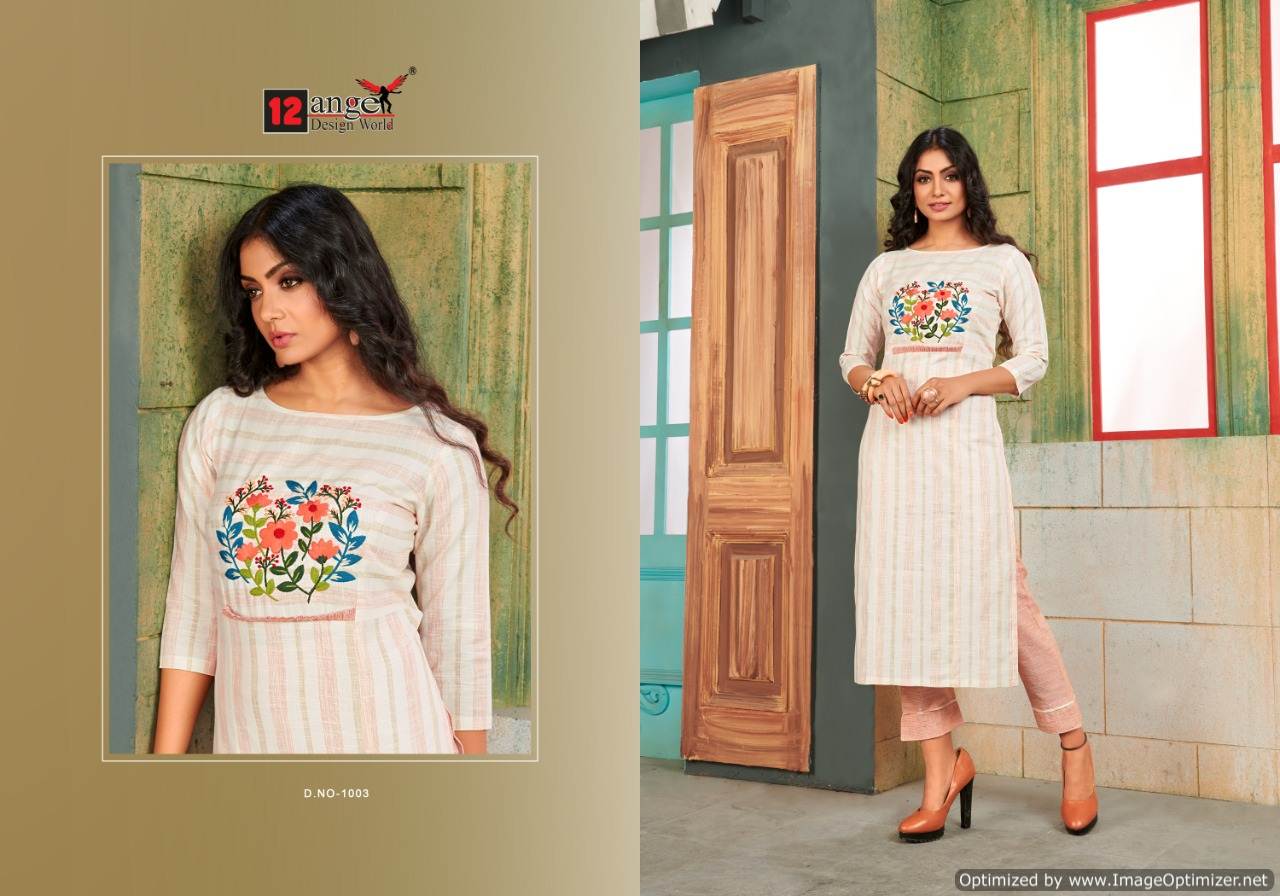 12 Angel By Lara Rayon Casual Wear Kurti With Bottom Collection.