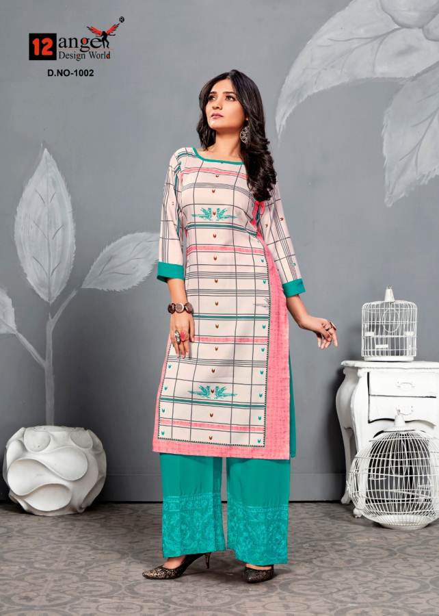 12angel By Marin Vol 2 Long Kurti With Palazzo Catalogue