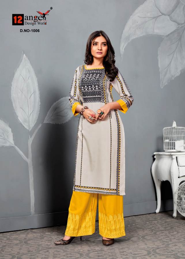 12angel By Marin Vol 2 Long Kurti With Palazzo Catalogue