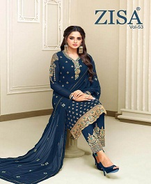 Meera Presents Zisa Vol 53 Faux Georgette Embroidered Designer Salwar Suits