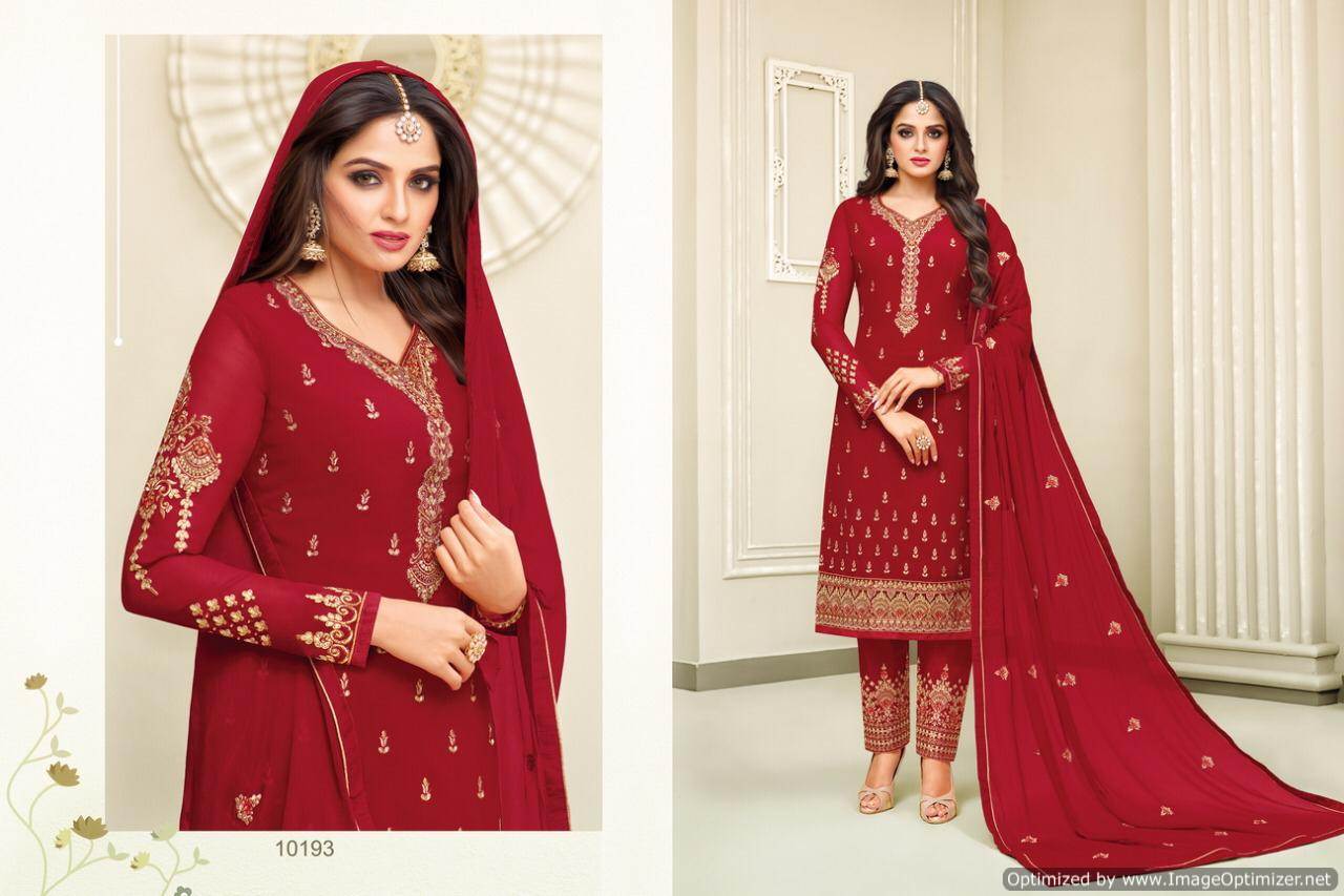 Meera Presents Zisa Vol 53 Faux Georgette Embroidered Designer Salwar Suits