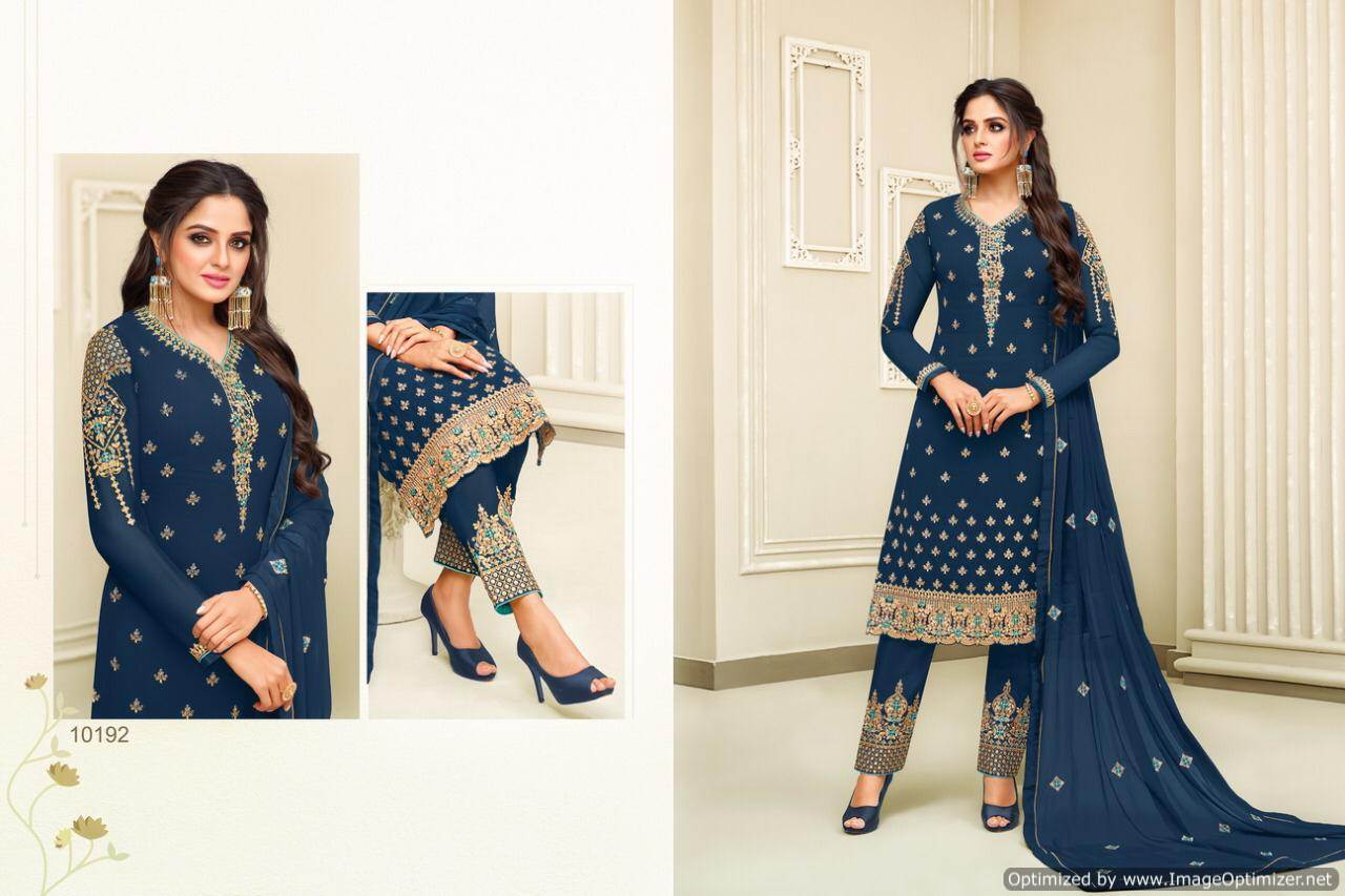 Meera Presents Zisa Vol 53 Faux Georgette Embroidered Designer Salwar Suits