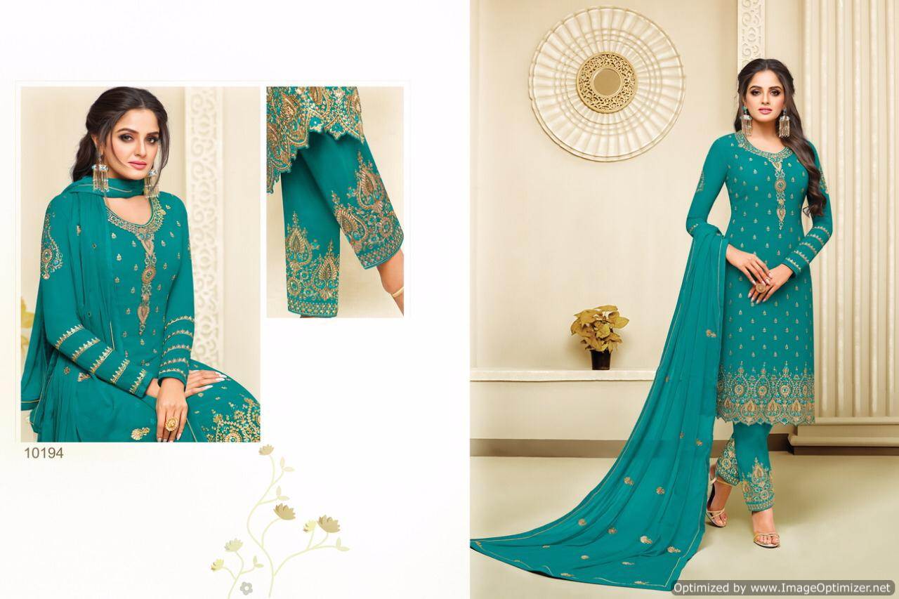 Meera Presents Zisa Vol 53 Faux Georgette Embroidered Designer Salwar Suits