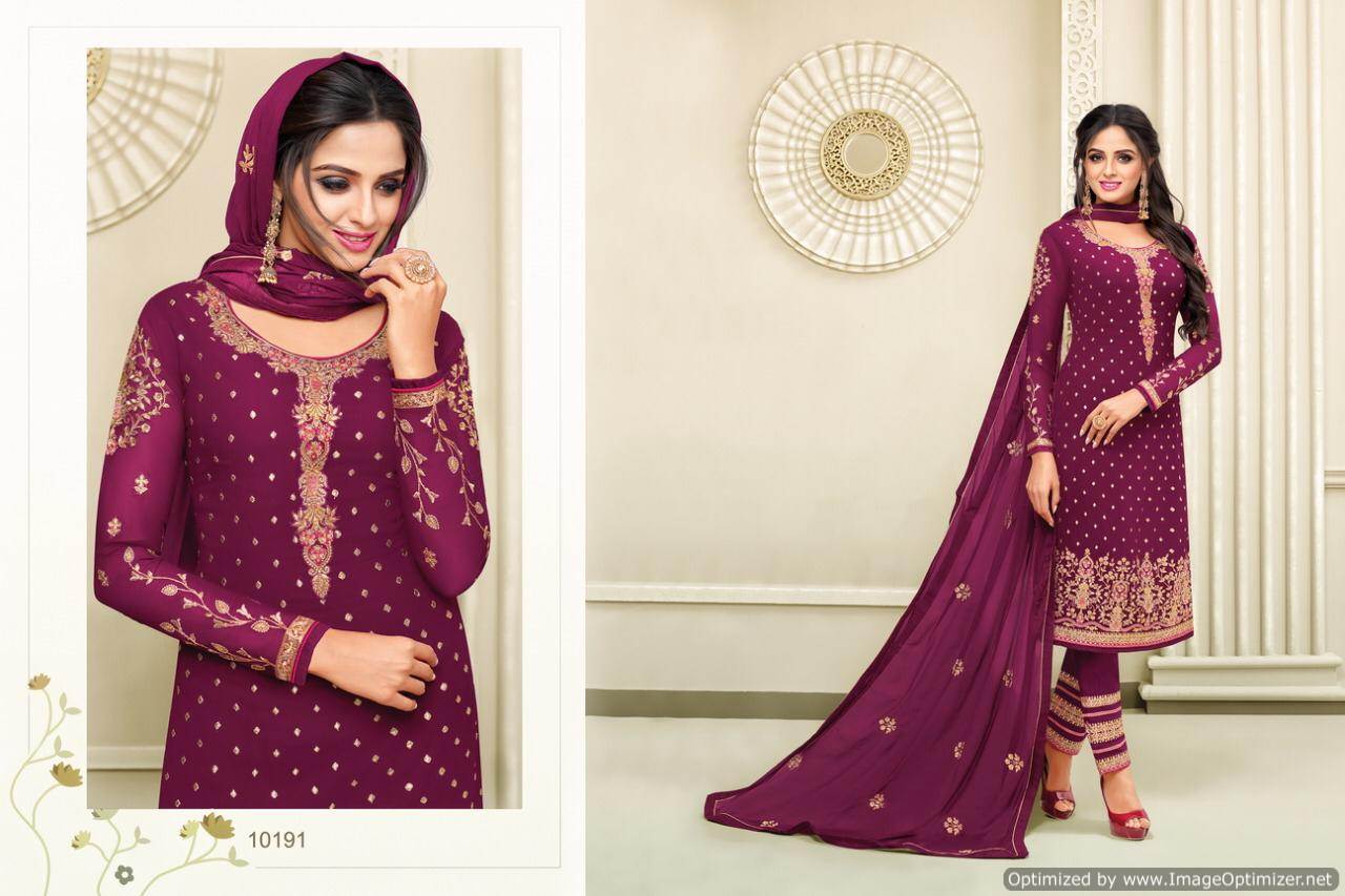 Meera Presents Zisa Vol 53 Faux Georgette Embroidered Designer Salwar Suits