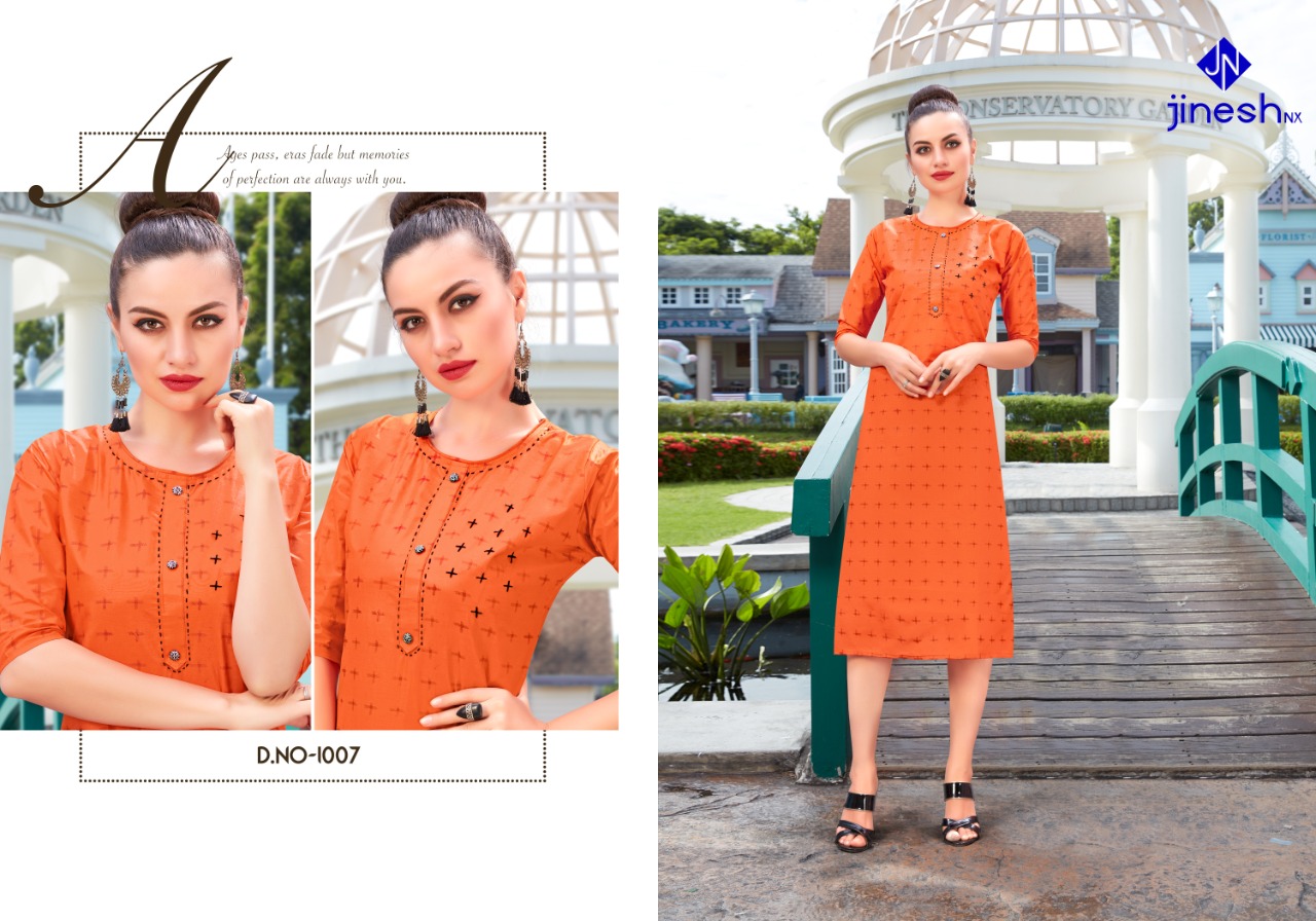 Jinesh Nx Present Essence Vol 4 Casual Wear Kurtis Collection.