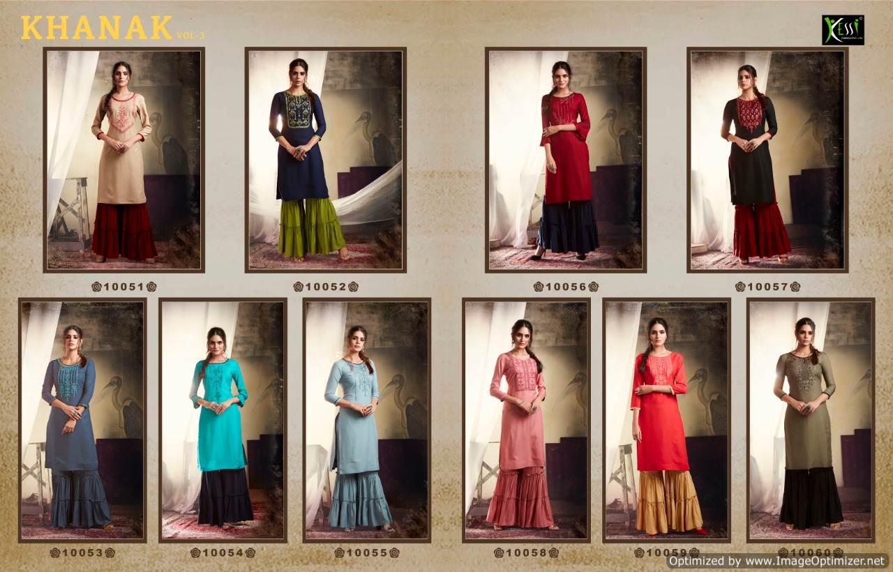 Kajree By Khanak Vol 3 Kurti With Sharara Collection