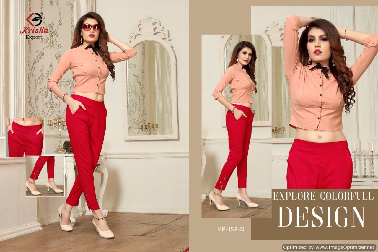 Krisha  By Signature Rayon Slub Lycra Pant Collection