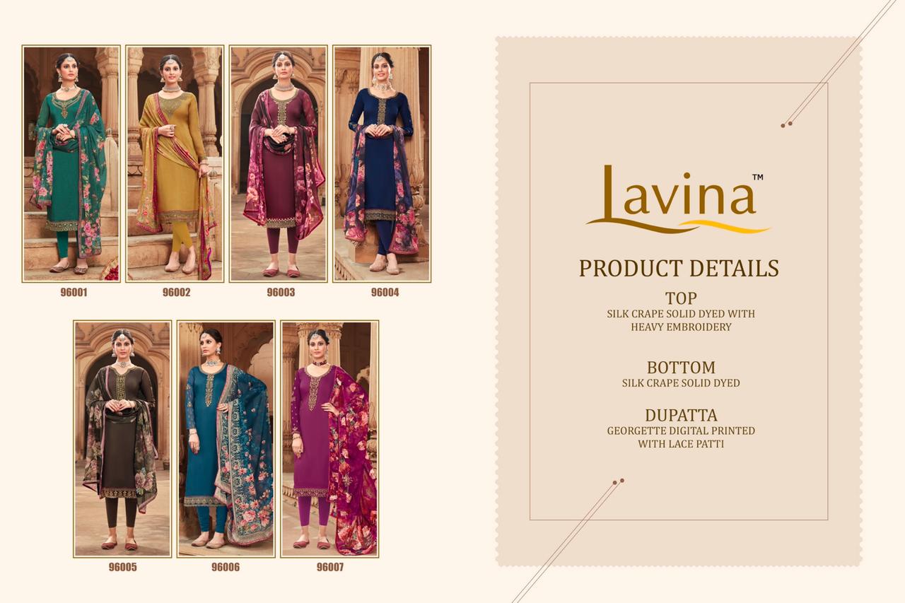 Lavina Vol 96 Designer Salwar Suits Collection. Discount 2%