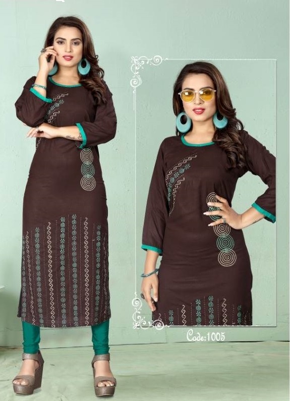 Poorvi By Culture 1 Heavy Rayon Hand Worked Kurti Collection