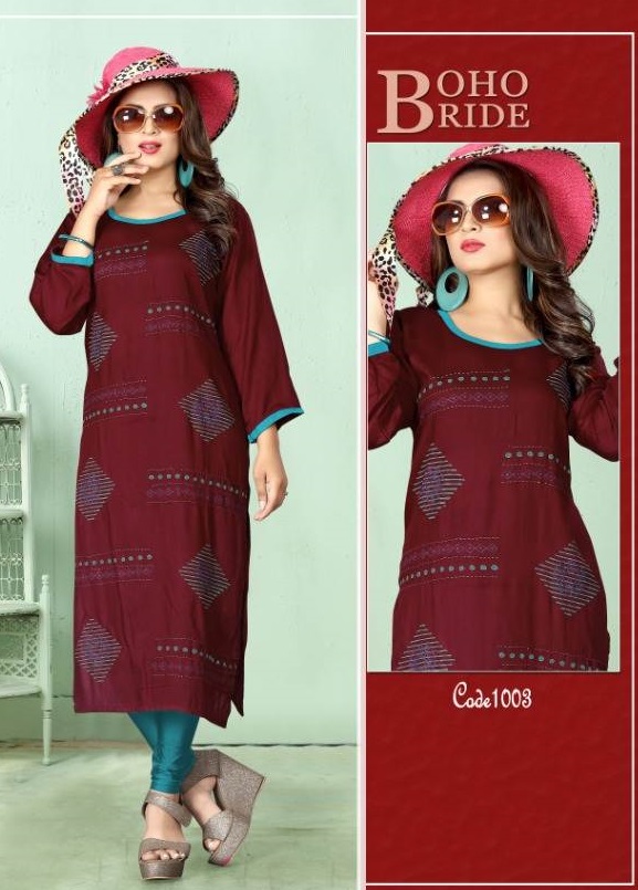 Poorvi  By Culture 1 Heavy Rayon Hand Worked Kurti Collection