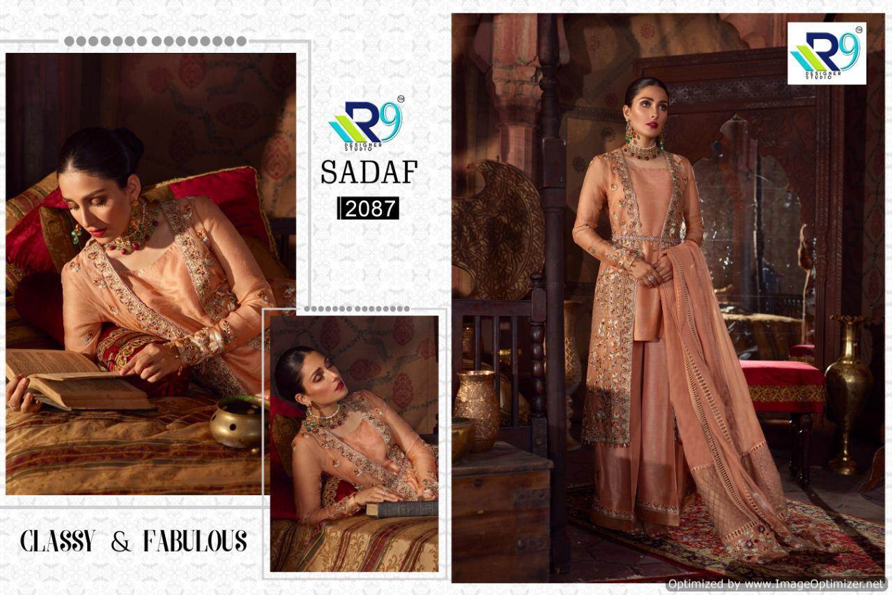 R9   By  Sadaf Heavy Faux Georgette Pakistani Salwar Suit Collection