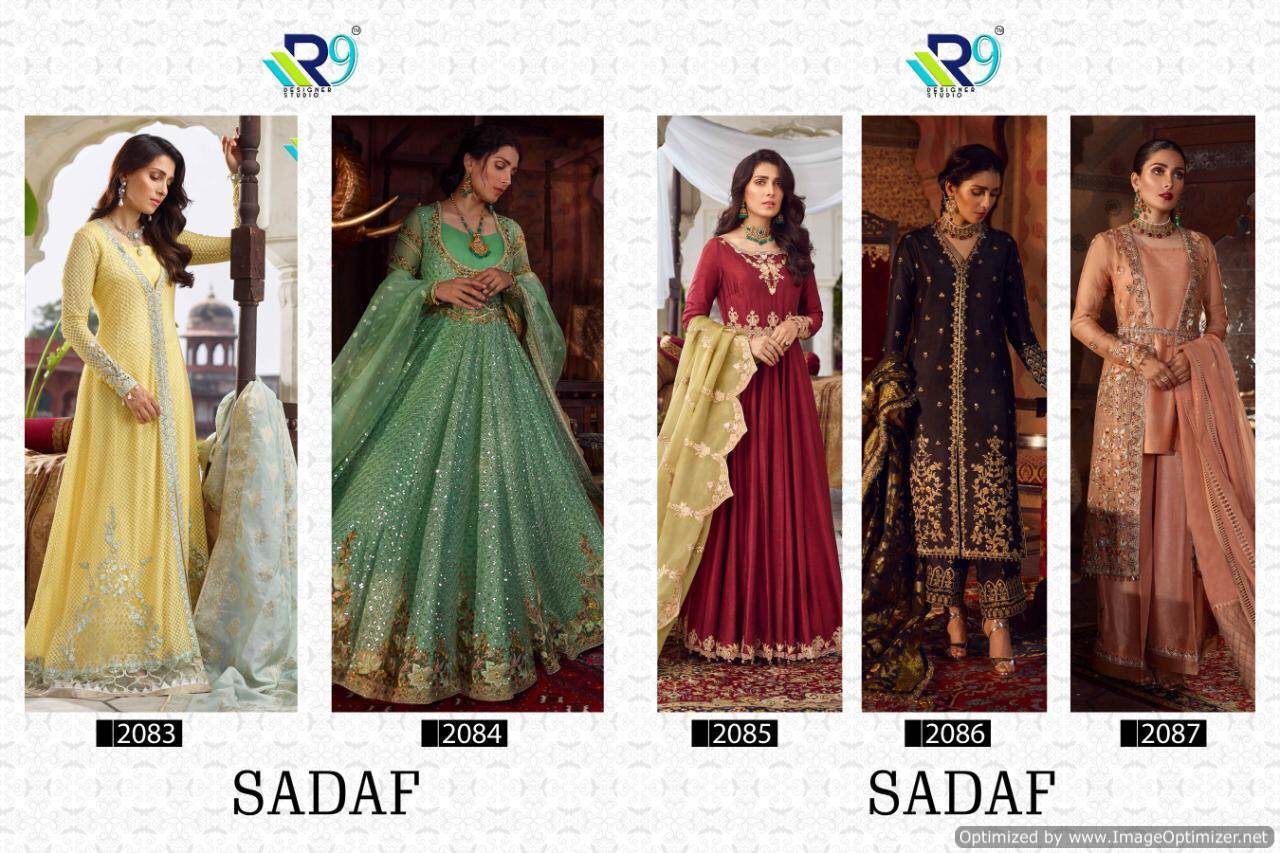 R9   By  Sadaf Heavy Faux Georgette Pakistani Salwar Suit Collection