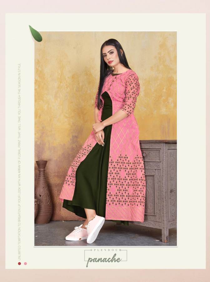 Rt  By Glitter Designer Kurti With Shrug And Bottom Concept Collection