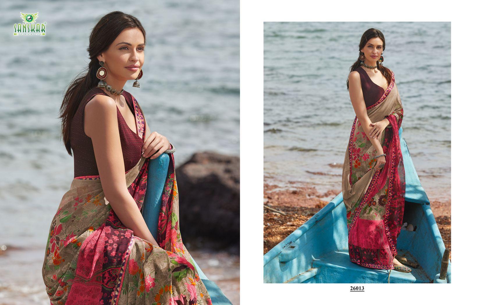 Sanskar By Suhane Pal 20 Gorgeous Look Georgette Saree Collection