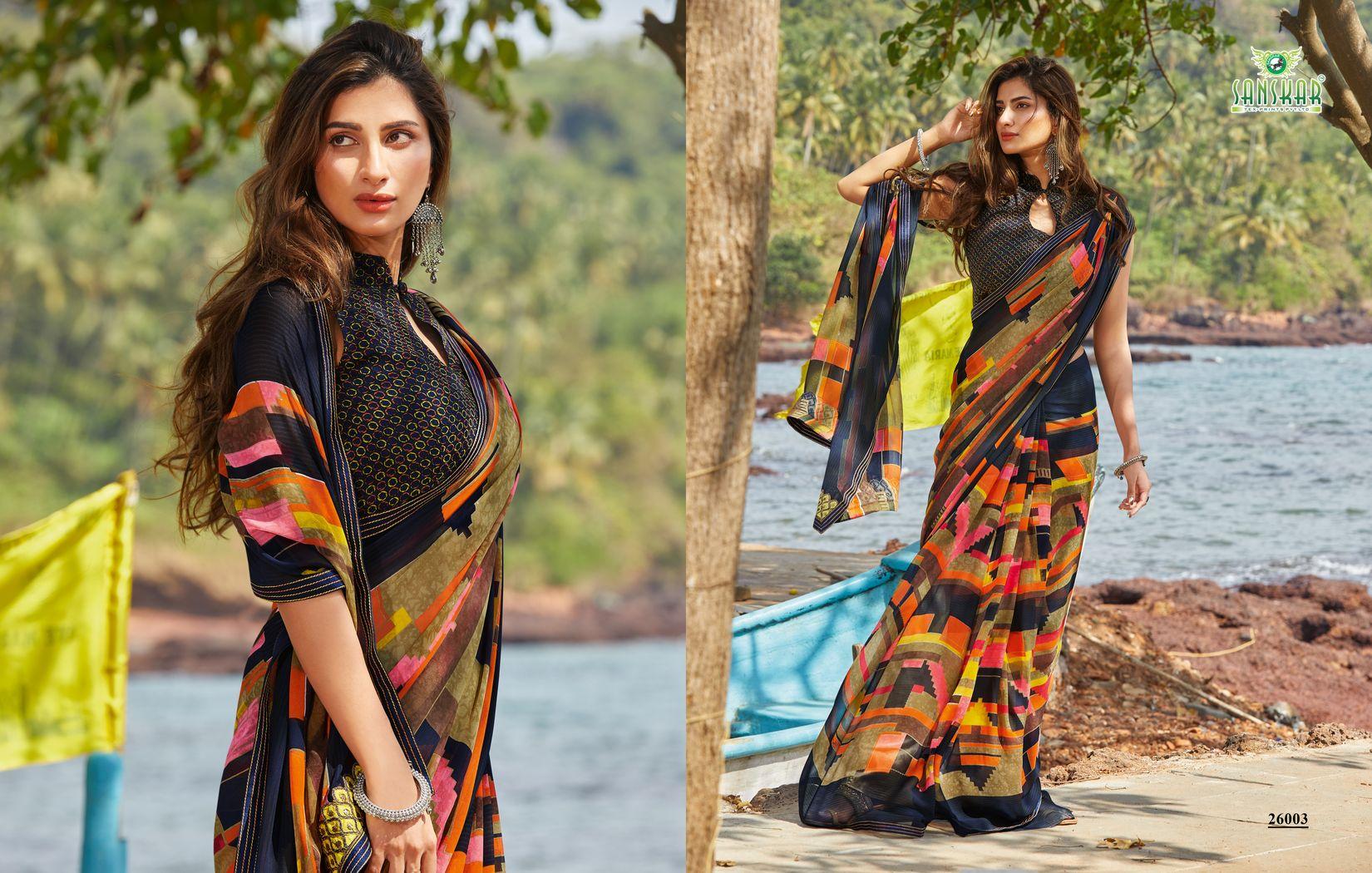 Sanskar By Suhane Pal 20 Gorgeous Look Georgette Saree Collection