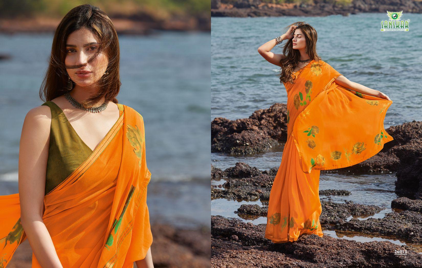 Sanskar By Suhane Pal 20 Gorgeous Look Georgette Saree Collection