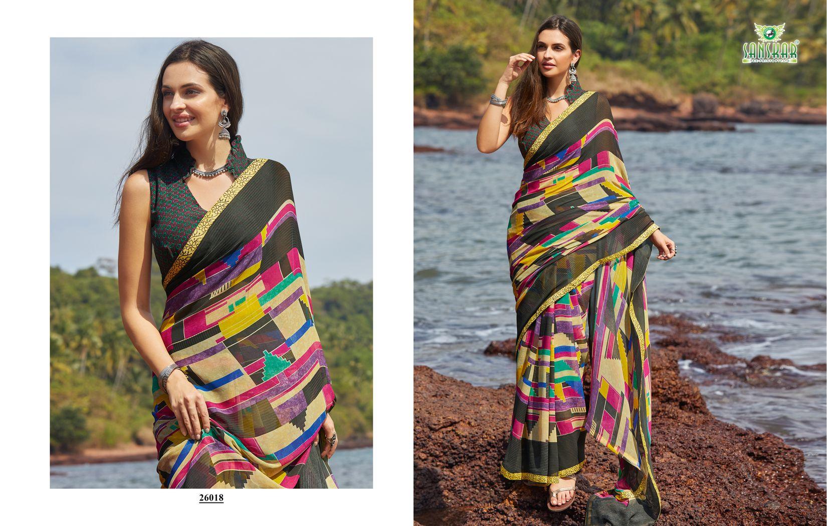 Sanskar By Suhane Pal 20 Gorgeous Look Georgette Saree Collection