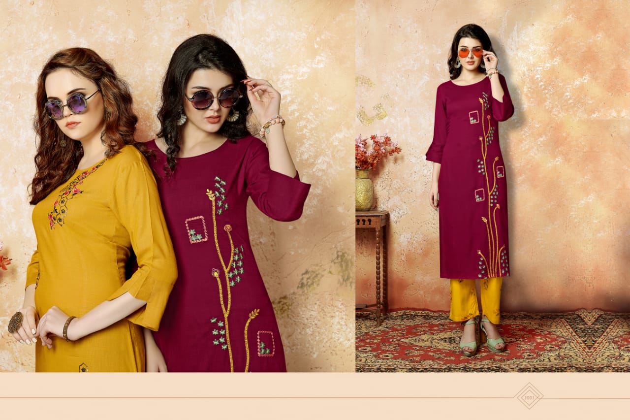 Shaivee Present Senorita Kurtis With Plazzo Catalogue