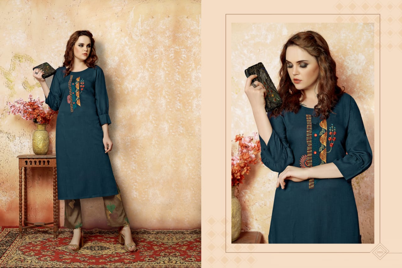 Shaivee Present Senorita Kurtis With Plazzo Catalogue