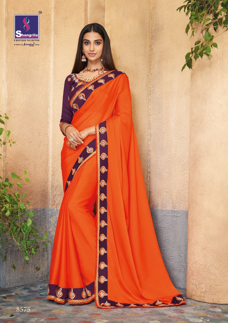 Shangrila Present Gulmarg Party Wear Designer Sarees Catalogue